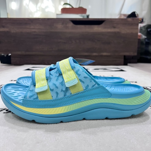 Hoka Ora Luxe Recovery Slides - OCEAN MIST/CITRUS GLOW - Picture 4 of 9